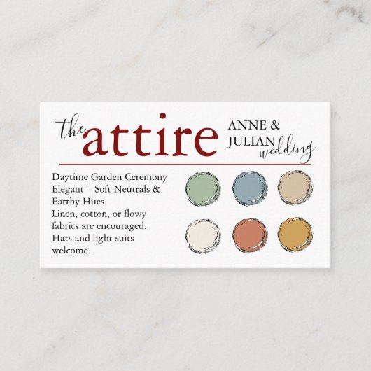 Red The Attire QR Code enclosure Card  Informatiekaartje (Voorkant)