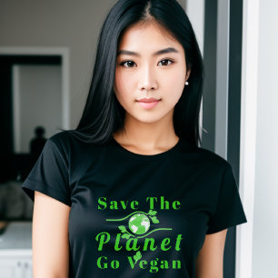Red The Planet Go Vegan Women's T-Shirt