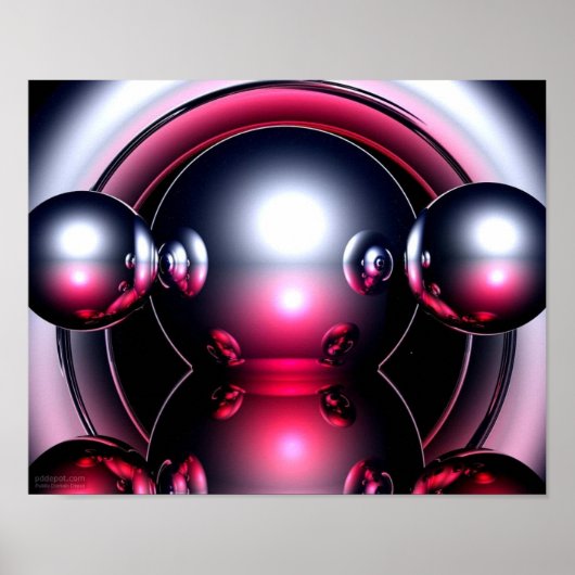 Red Three D Computer work poster (Voorkant)