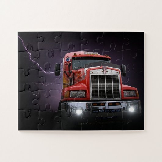 Red Thunder KW Big Rig 18 Wheeler Legpuzzel (Horizontaal)