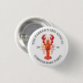 Red Tide | Kreeft Bak Ronde Button 3,2 Cm (Voorkant /achterkant)