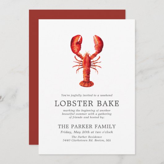 Red Tide | Lobster Bake Kaart (Voorkant / Achterkant)