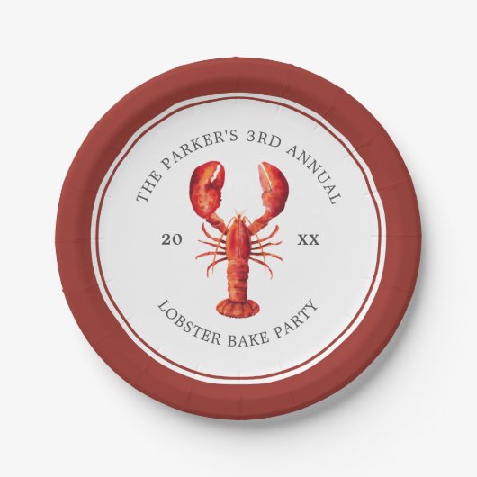 Red Tide | Lobster Bake Papieren Bordje (Voorkant)