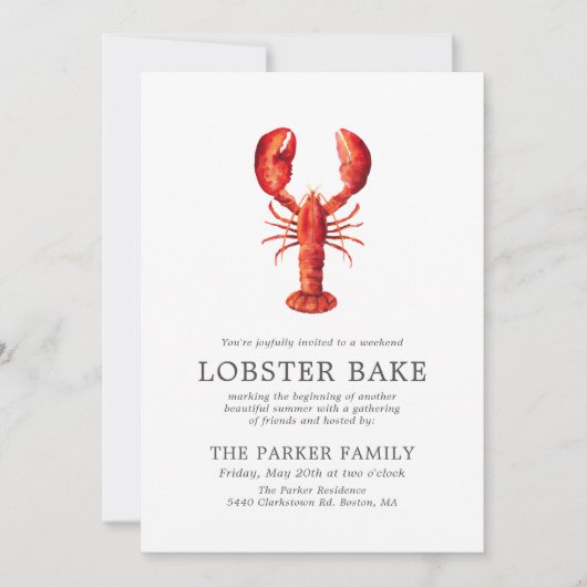 Red Tide | Lobster Bake Striped Kaart (Voorkant)