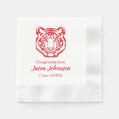 Red Tiger Mascot High School Afstuderen servetten (Voorkant)