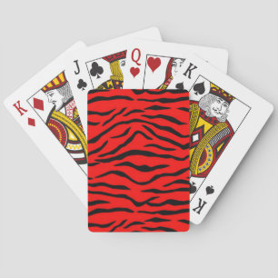 Red Tiger Pattern Speelkaarten