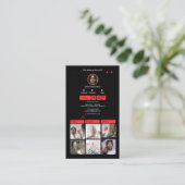 Red TikTok sociale media QR-code Visitekaartje (Staand voorkant)