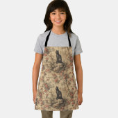 Red Toile Chinoiserie Cat Damask Schort (Insitu)