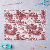 Red Toile Countryside Scene (6) Tissuepapier (Craft)