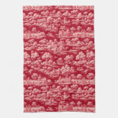 Red Toile-de-Jouy Theedoek (Verticaal)