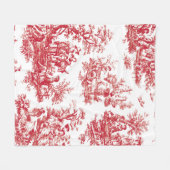 Red Toile Fleece Deken (Voorkant (Horizontaal))