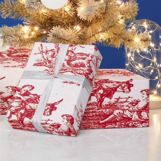 Red Toile Holiday Cadeaupapier (Feestdagen)