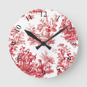 Red Toile Ronde Klok