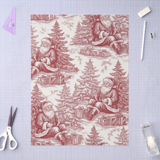 Red Toile Tissuepapier (Craft)