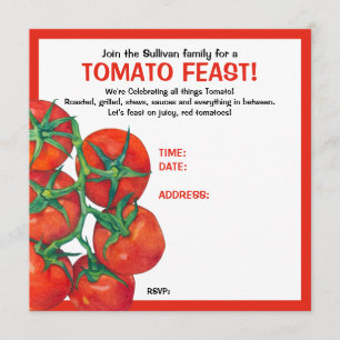 Red Tomaten Feast Invitation Card Kaart