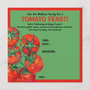 Red Tomaten green feast Invitation Card Kaart