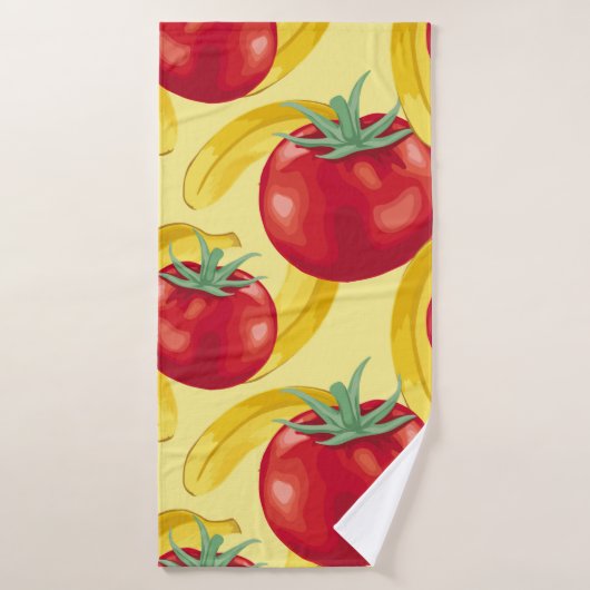 Red tomato and fruits seamless pattern designabstr badhanddoek (Badhanddoek)