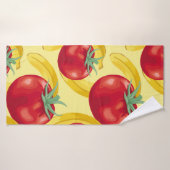 Red tomato and fruits seamless pattern designabstr badhanddoek (Badhanddoek)