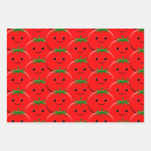 Red Tomato Pattern Inpakpapier Vel (Voorkant)