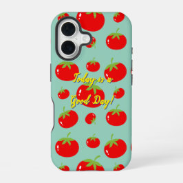 Red Tomato Pattern iPhone 16 Hoesje