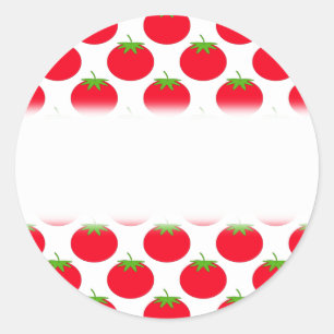 Red Tomato Pattern. Ronde Sticker