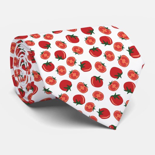 Red tomato pattern stropdas (Opgerold)