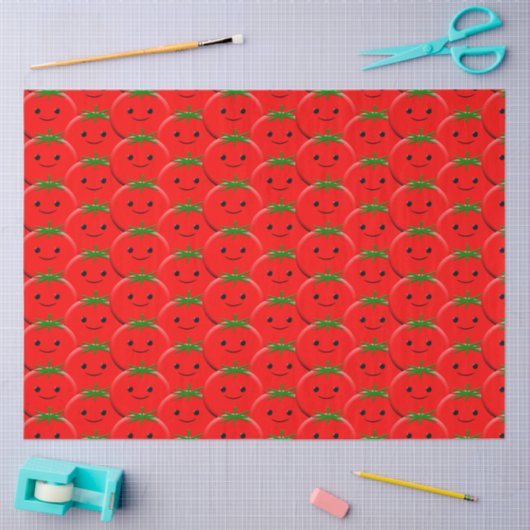 Red Tomato Pattern Tissuepapier (Craft)
