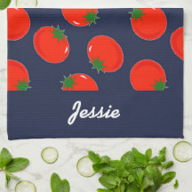 Red tomatoen on blue