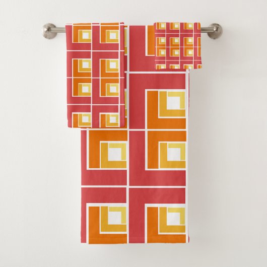 Red Topsy Turvy Bad Handdoek (Insitu)