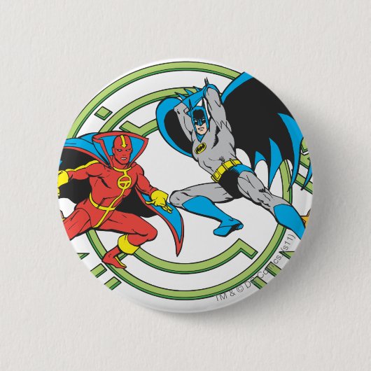 Red Tornado + Batman Ronde Button 5,7 Cm (Voorkant)