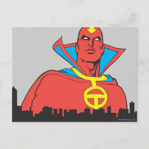 Red Tornado Behind Cityscape Briefkaart