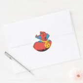 Red Tornado Behind Cityscape Ronde Sticker (Envelop)