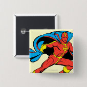 Red Tornado Cape Pose Vierkante Button 5,1 Cm (Voorkant /achterkant)