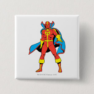 Red Tornado Pose Vierkante Button 5,1 Cm