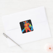 Red Tornado Pose Vierkante Sticker (Envelop)