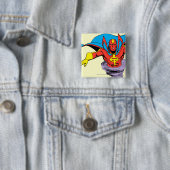 Red Tornado Twister Vierkante Button 5,1 Cm (In situ)