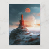 Red Tower Moons Landschap Fantasy Art Briefkaart (Voorkant)