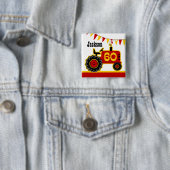 Red Tractor 60th Birthday Vierkante Button 5,1 Cm (In situ)