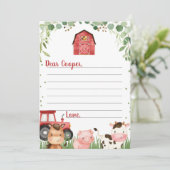 Red Tractor Barn Boerderij Time Capsule Kaart (Staand voorkant)