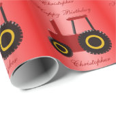 Red Tractor Birthday Cadeaupapier (Rol Hoek)