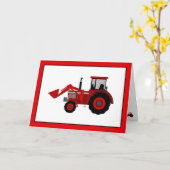 Red Tractor Birthday Kaart (Gele Bloem)