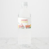 Red Tractor Ferme Anniversaire Étiquette de boutei (Devant)