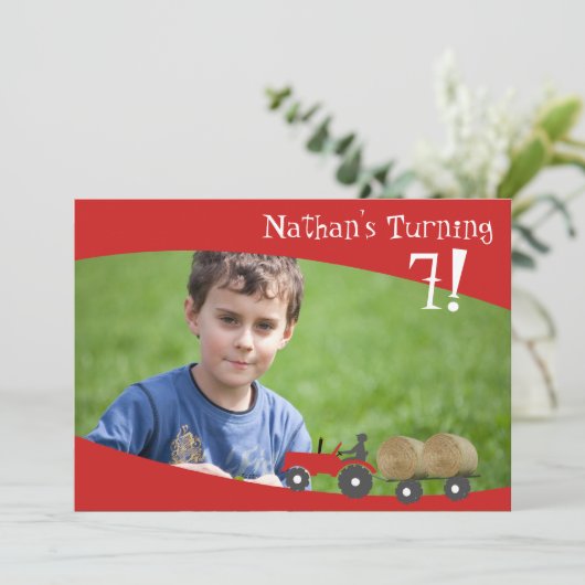 Red Tractor-fotouitnodiging Kaart (Staand voorkant)