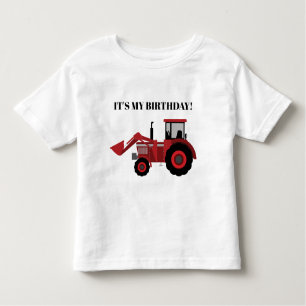 Red Tractor Het is mijn geboortedag gepersonalisee Kinder Shirts