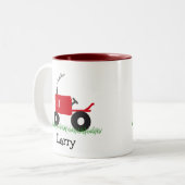 Red Tractor Personalized Mug Tweekleurige Koffiemok (Voorkant links)