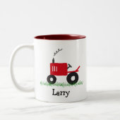 Red Tractor Personalized Mug Tweekleurige Koffiemok (Links)