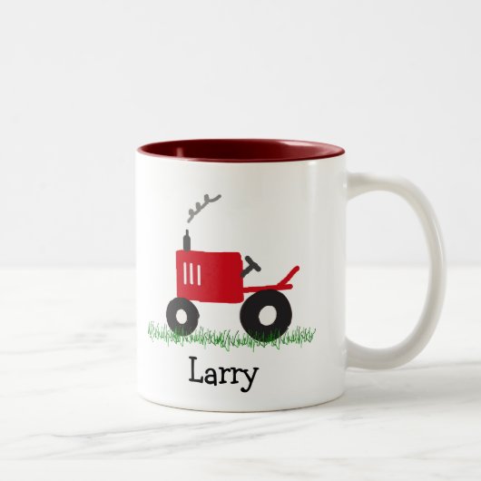 Red Tractor Personalized Mug Tweekleurige Koffiemok (Rechts)