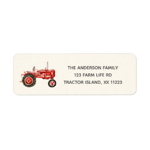 Red Tractor retouradres Label