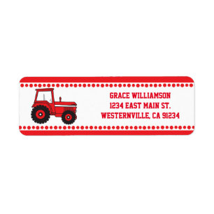 Red Tractor Return-adreslabels Etiket