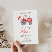 Red Tractor thema Verjaardag uitnodiging